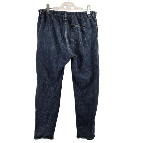 Rag & Bone Miramar Mia Denim Print Cotton Terry Jogger Pants Blue L Athleisure - Picture 3 of 11